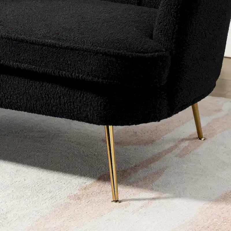 Causeuse rembourrée de style moderne du milieu du siècle, 59 W