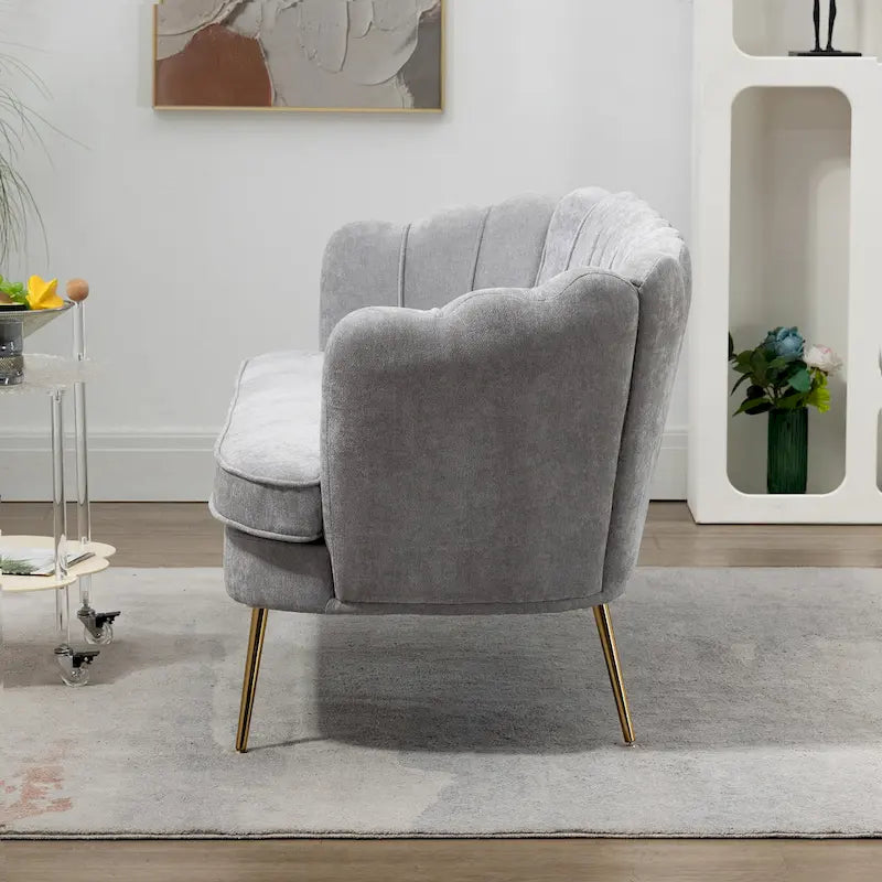 Causeuse rembourrée de style moderne du milieu du siècle, 59 W