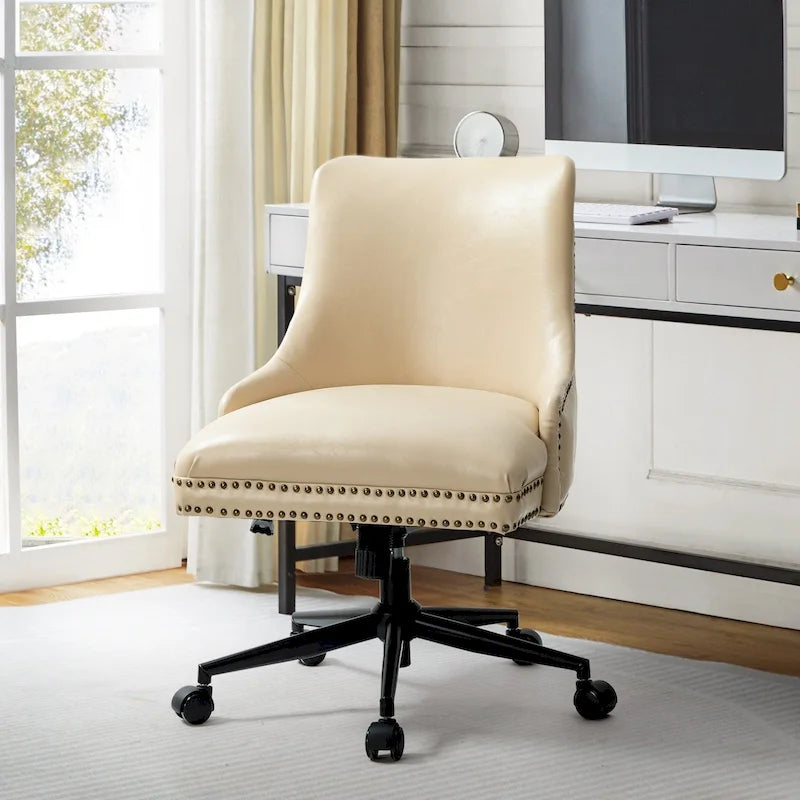 Chaise de bureau Sonia en similicuir moderne et réglable en hauteur