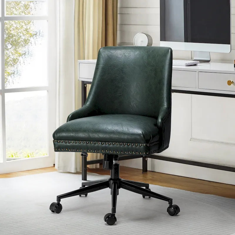 Chaise de bureau Sonia en similicuir moderne et réglable en hauteur