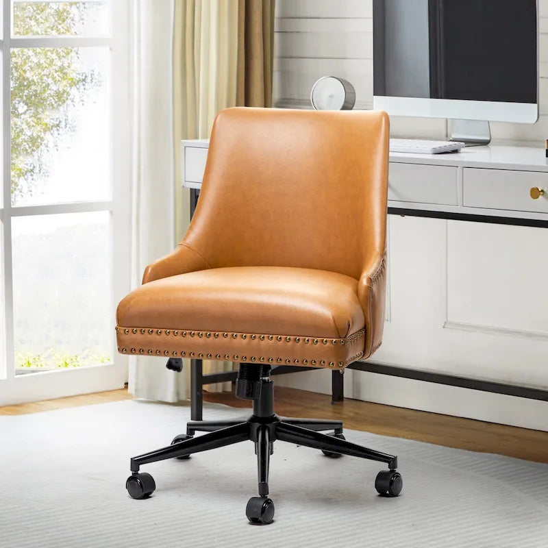 Chaise de bureau Sonia en similicuir moderne et réglable en hauteur