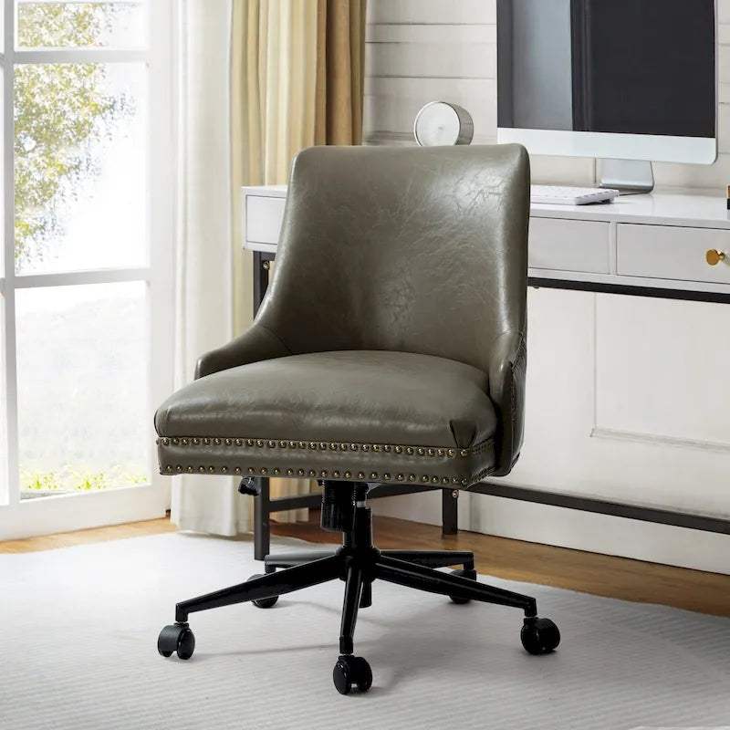 Chaise de bureau Sonia en similicuir moderne et réglable en hauteur