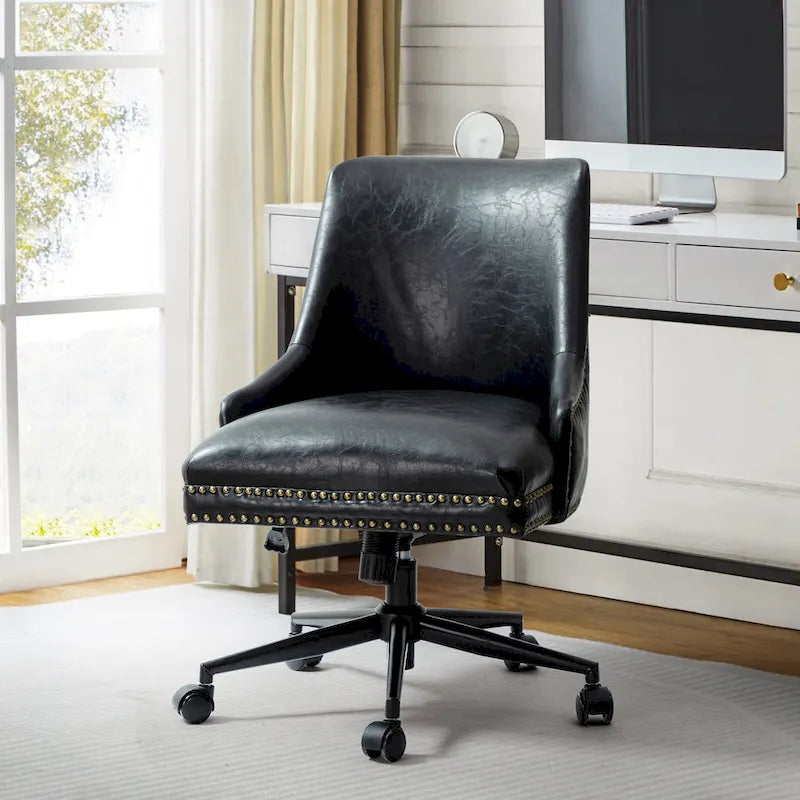 Chaise de bureau Sonia en similicuir moderne et réglable en hauteur