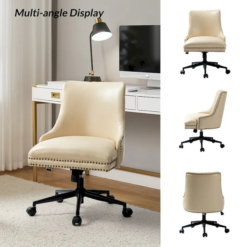 Chaise de bureau Sonia en similicuir moderne et réglable en hauteur