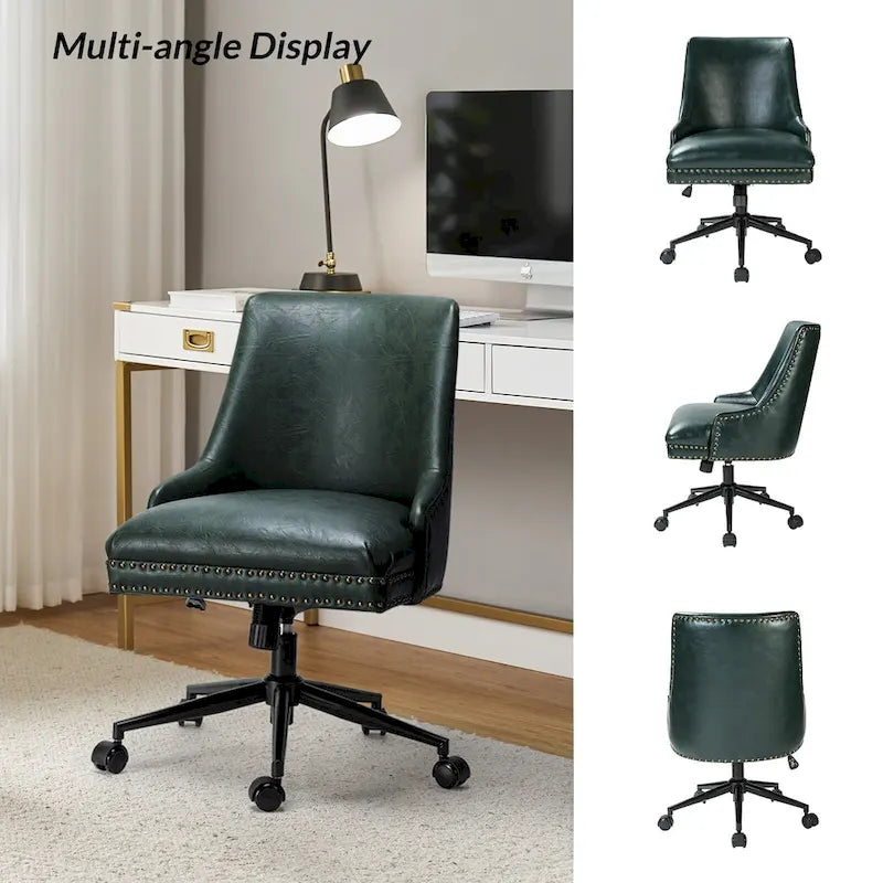 Chaise de bureau Sonia en similicuir moderne et réglable en hauteur