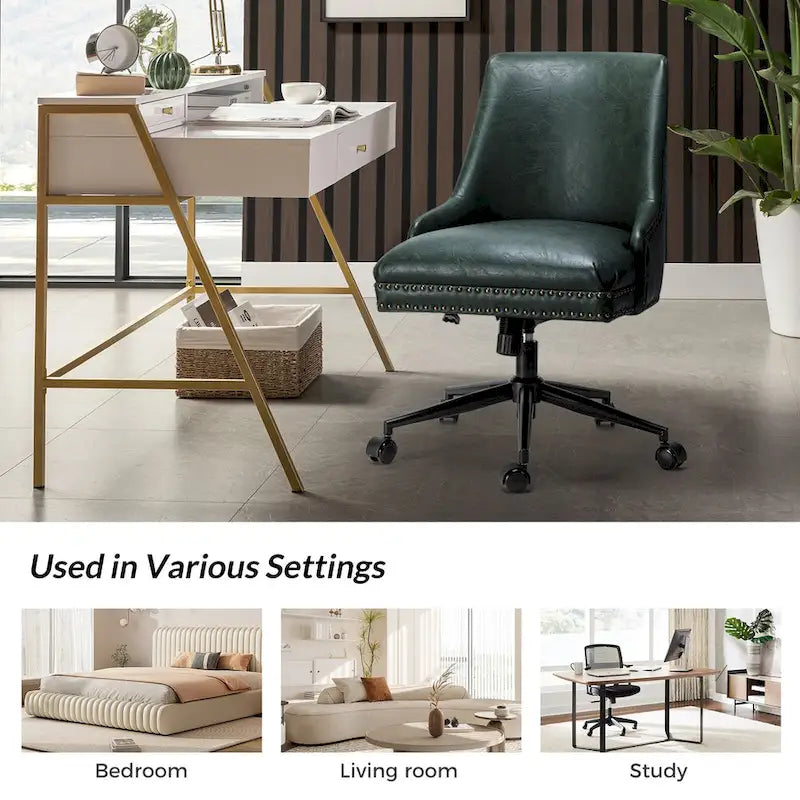 Chaise de bureau Sonia en similicuir moderne et réglable en hauteur