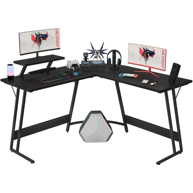 Bureau de jeu en forme de L Bureau d'angle pour ordinateur Bureau PC