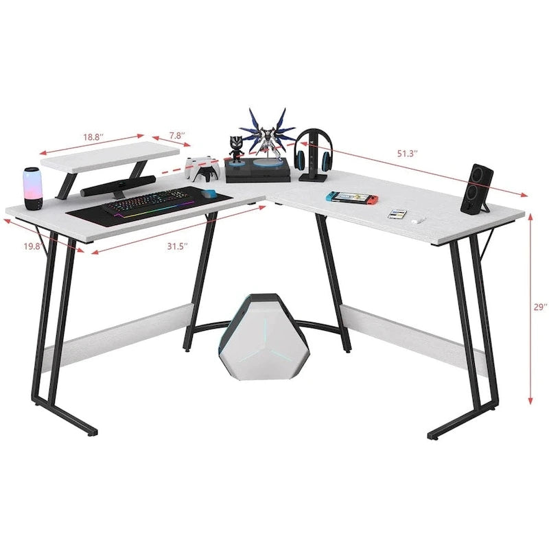 Bureau de jeu en forme de L Bureau d'angle pour ordinateur Bureau PC