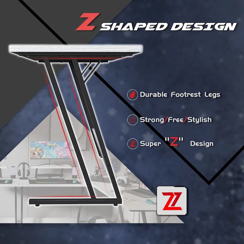 Bureau de jeu en forme de L Bureau d'angle pour ordinateur Bureau PC