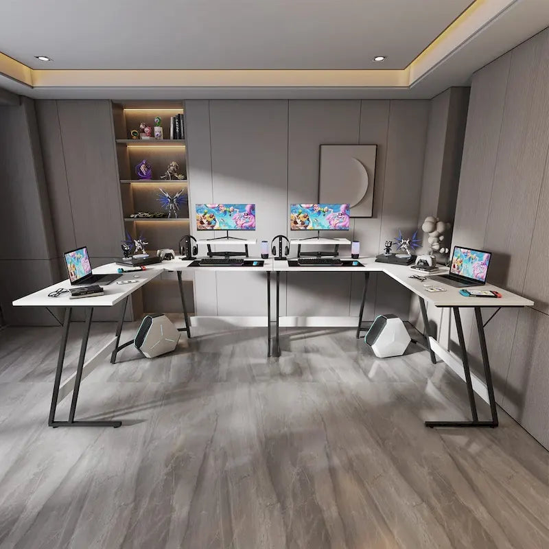 Bureau de jeu en forme de L Bureau d'angle pour ordinateur Bureau PC