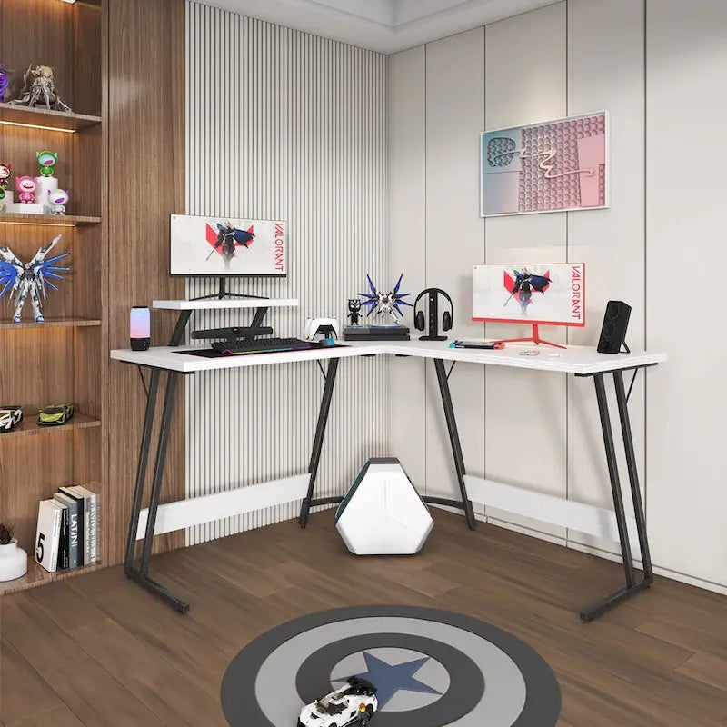 Bureau de jeu en forme de L Bureau d'angle pour ordinateur Bureau PC