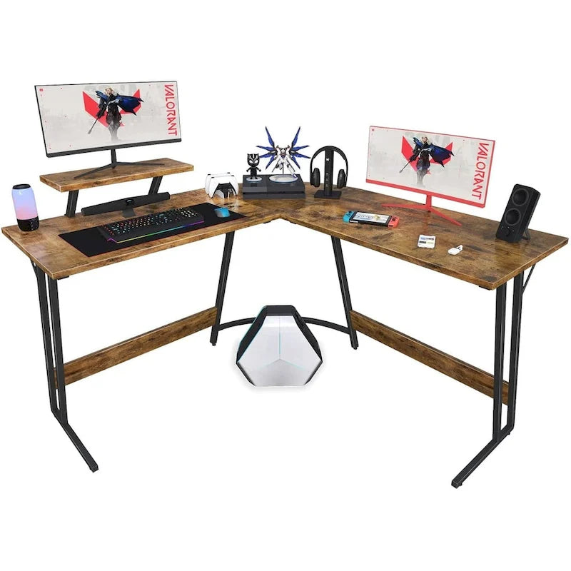 Bureau de jeu en forme de L Bureau d'angle pour ordinateur Bureau PC