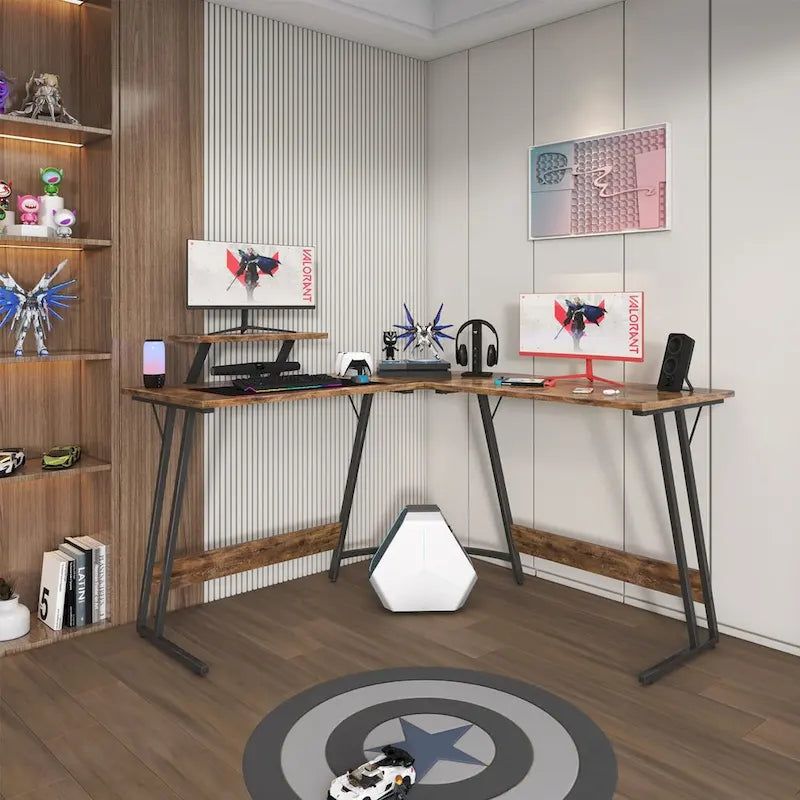Bureau de jeu en forme de L Bureau d'angle pour ordinateur Bureau PC