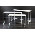 3 Piece White Nesting Tables with Casters