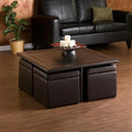 SEI Furniture Crestfield Dark Brown Coffee Table/ Storage Ottoman Set