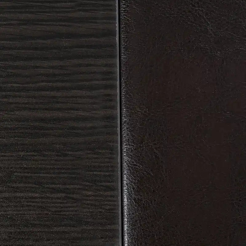 Table basse marron foncé et pouf de rangement – Ensemble