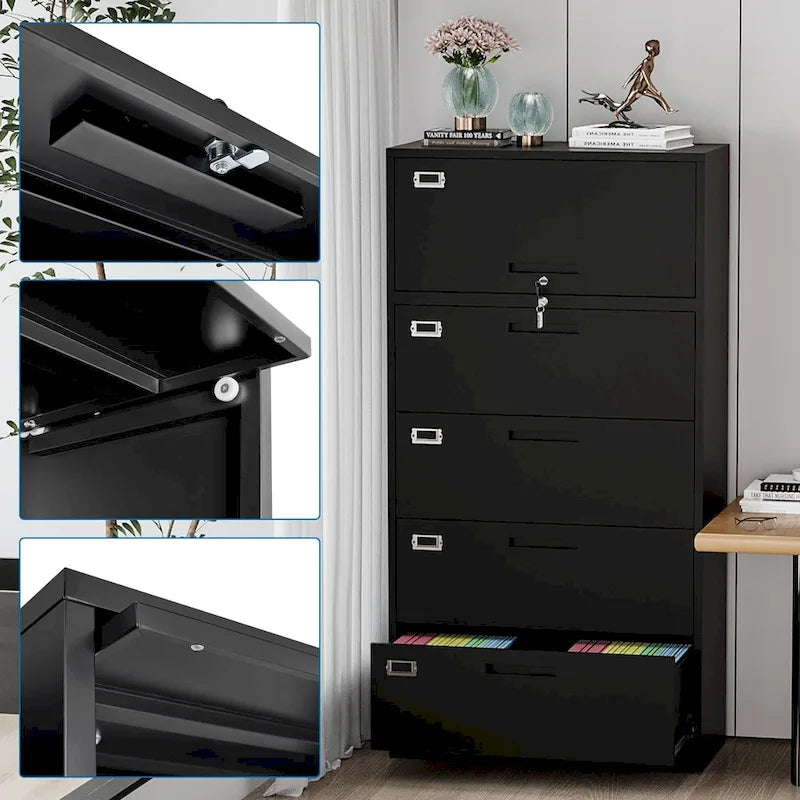 Classeur latéral en acier avec serrure