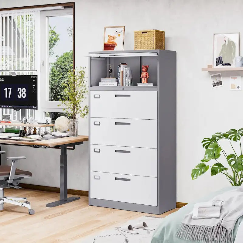 Classeur latéral en acier avec serrure