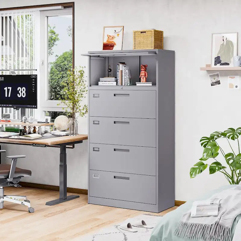 Classeur latéral en acier avec serrure