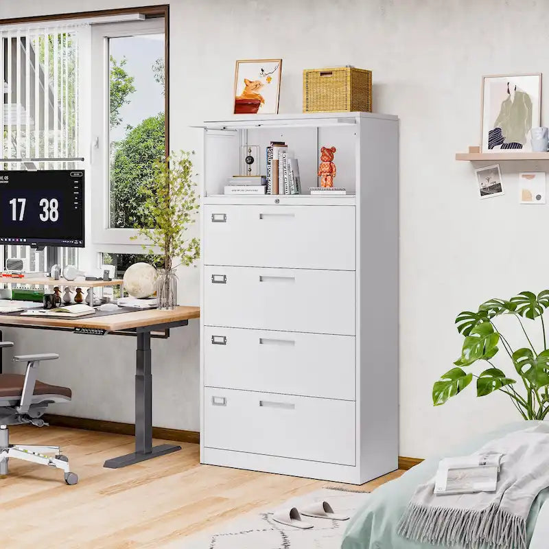 Classeur latéral en acier avec serrure