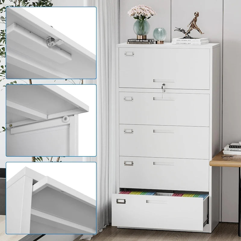 Classeur latéral en acier avec serrure