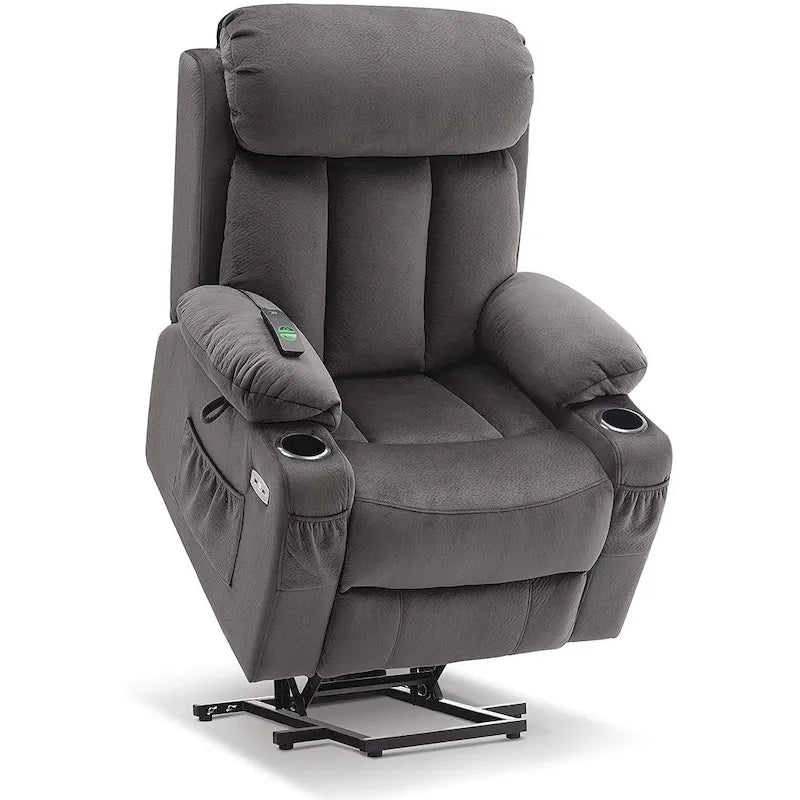 Grand fauteuil releveur inclinable avec repose-pieds étendu pour personnes âgées de grande taille et de forte corpulence, télécommande manuelle, porte-gobelets, tissu