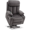 Grand fauteuil releveur inclinable avec repose-pieds étendu pour personnes âgées de grande taille et de forte corpulence, télécommande manuelle, porte-gobelets, tissu