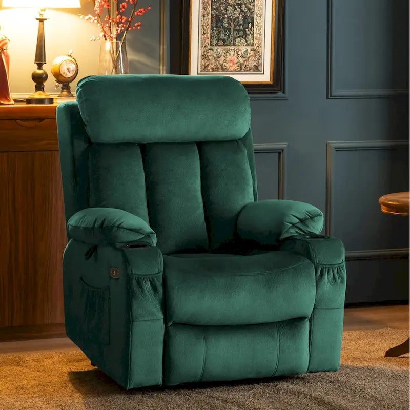 Grand fauteuil releveur inclinable avec repose-pieds étendu pour personnes âgées de grande taille et de forte corpulence, télécommande manuelle, porte-gobelets, tissu