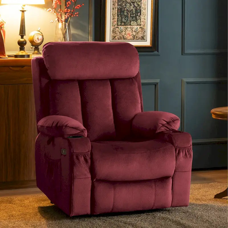 Grand fauteuil releveur inclinable avec repose-pieds étendu pour personnes âgées de grande taille et de forte corpulence, télécommande manuelle, porte-gobelets, tissu