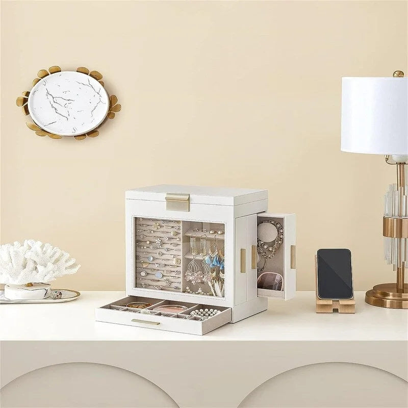 Boîte à bijoux avec fenêtre en verre - 6.1P x 10.3L x 12.6H