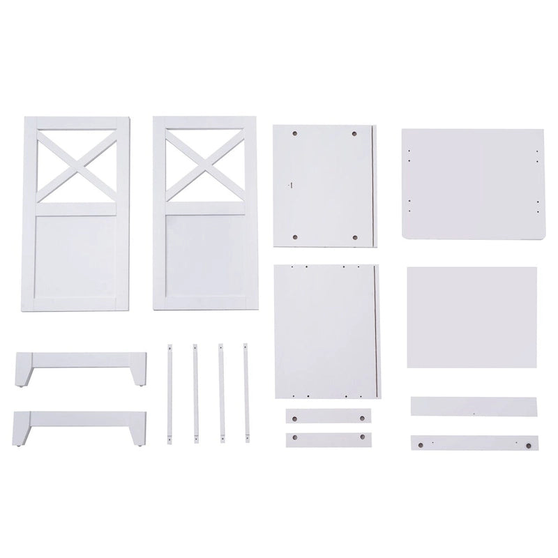 Table de chevet blanche en bois à 2 tiroirs avec rangement