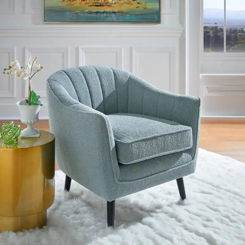 Fauteuil d'appoint capitonné du milieu du siècle avec housse de coussin amovible