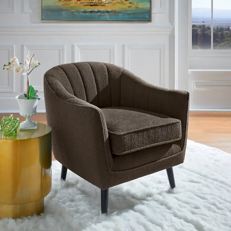 Fauteuil d'appoint capitonné du milieu du siècle avec housse de coussin amovible