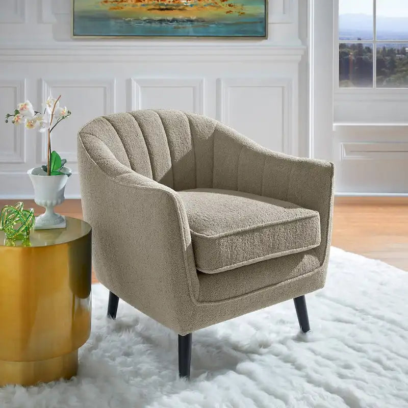 Fauteuil d'appoint capitonné du milieu du siècle avec housse de coussin amovible