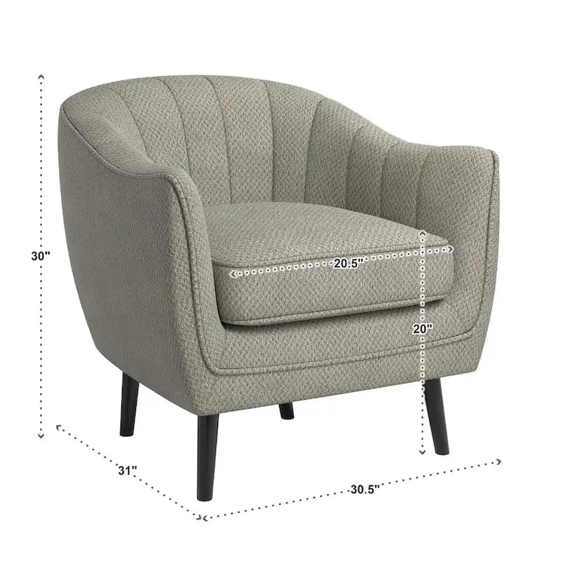 Fauteuil d'appoint capitonné du milieu du siècle avec housse de coussin amovible