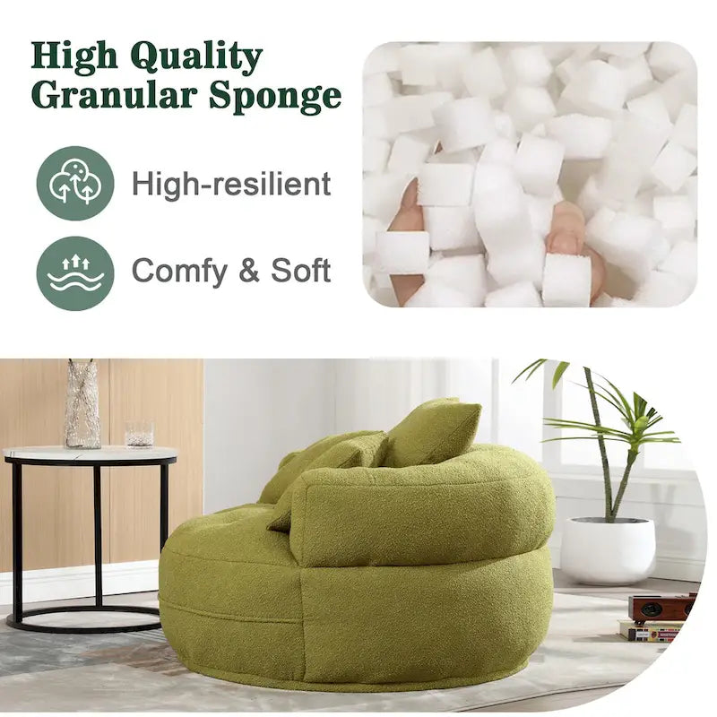 Canapé en tissu circulaire pour grand salon, fauteuil paresseux pour balcon et gîte