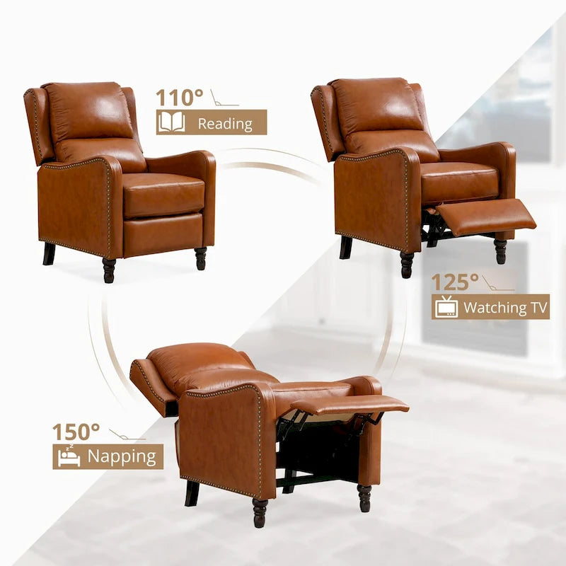 Fauteuil inclinable en cuir véritable pour le salon