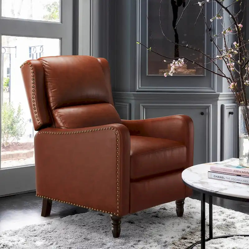 Fauteuil inclinable en cuir véritable pour le salon