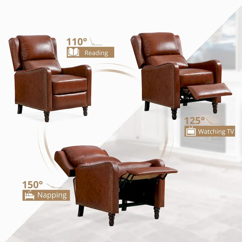 Fauteuil inclinable en cuir véritable pour le salon