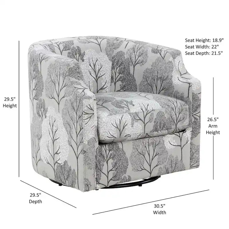 Fauteuil pivotant et inclinable de style tonneau