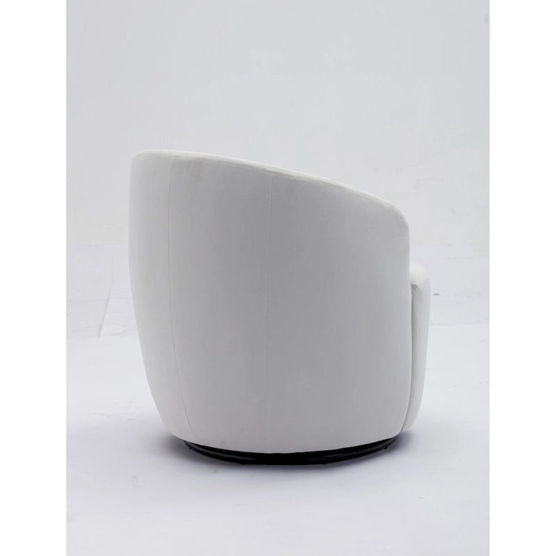 Fauteuil pivotant, Chaise de vanité ronde moderne pour salon, Fauteuil club confortable en velours, Petit canapé individuel