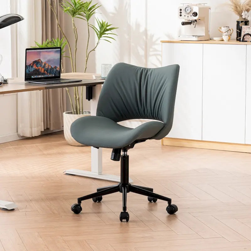 Chaise de bureau ergonomique sans accoudoirs avec roulettes
