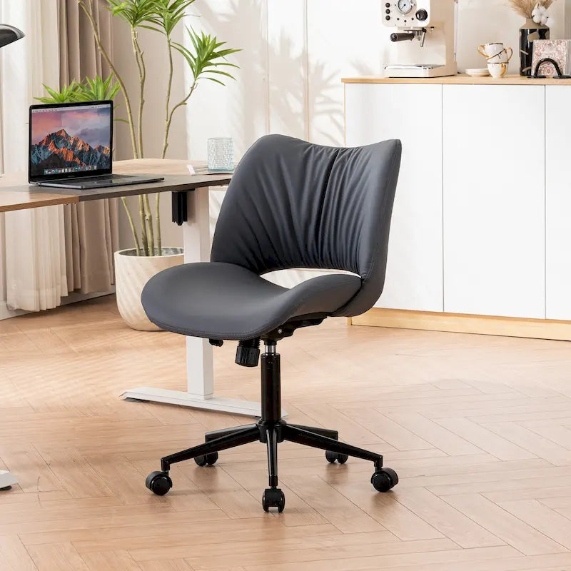 Chaise de bureau ergonomique sans accoudoirs avec roulettes