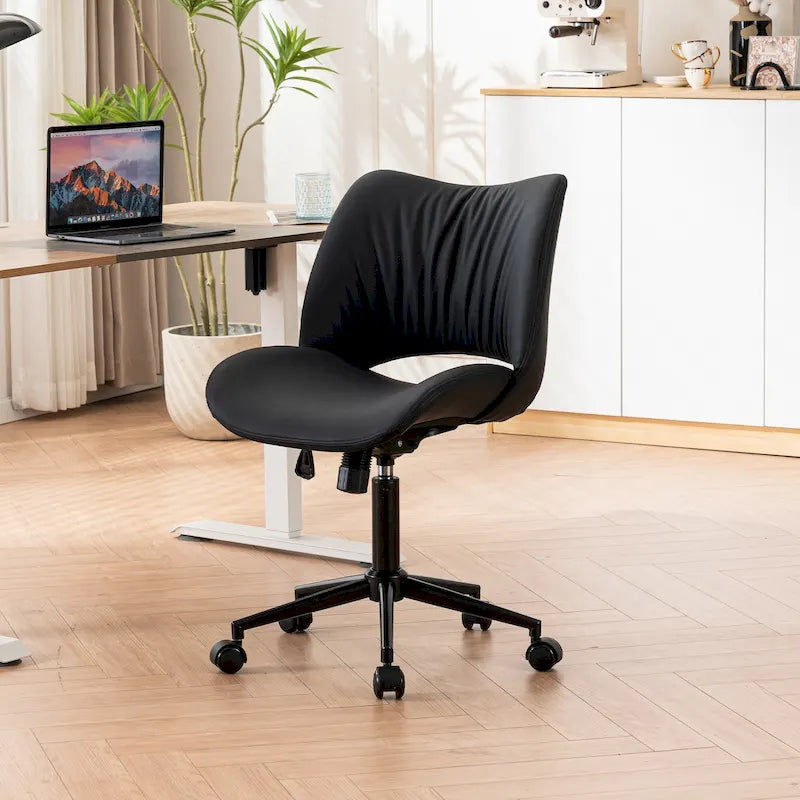 Chaise de bureau ergonomique sans accoudoirs avec roulettes
