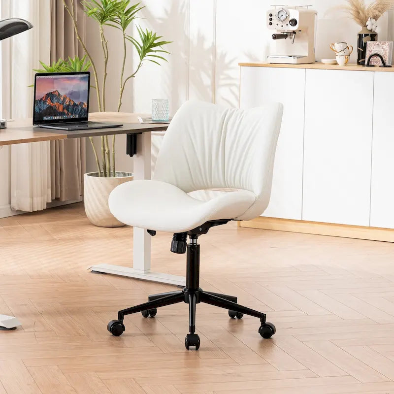 Chaise de bureau ergonomique sans accoudoirs avec roulettes