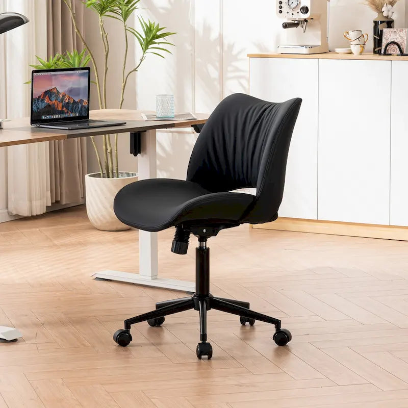 Chaise de bureau ergonomique sans accoudoirs avec roulettes