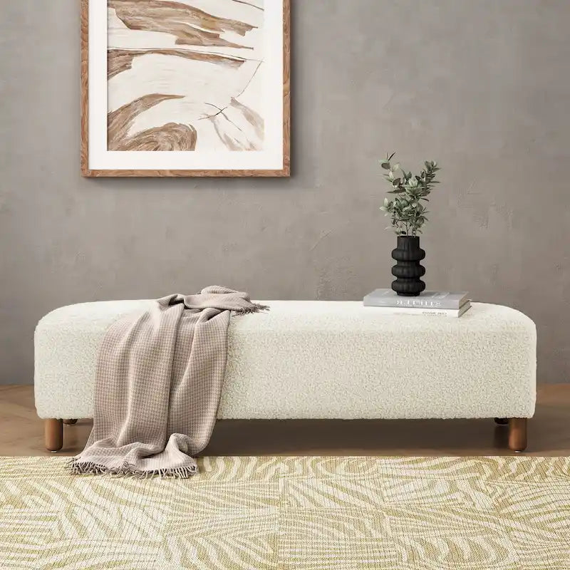 Banc ottoman moderne Naci en boucle par Christopher Knight Home