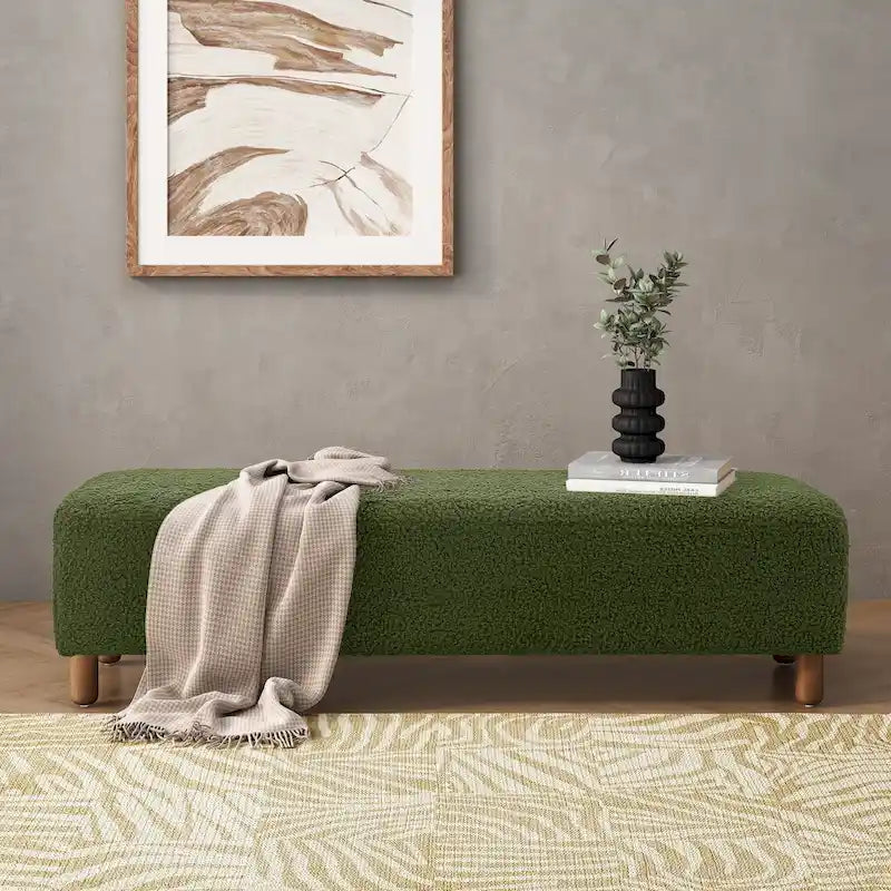 Banc ottoman moderne Naci en boucle par Christopher Knight Home