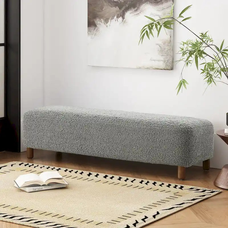 Banc ottoman moderne Naci en boucle par Christopher Knight Home